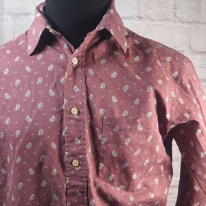 Vtg Bloomingdales Mens Store Large Paisley Button-Up Shirt Long Sleeve Made USA